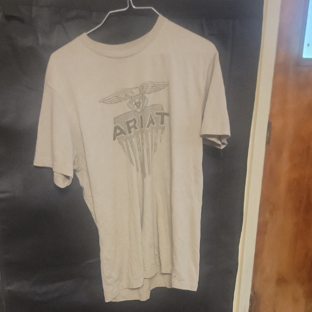 Ariat Tan Short Sleeve Tee with Graphic Design